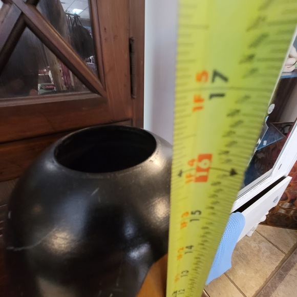 Large Two Tone Wood Vase Handcrafted Thailand Organic Modern Minimalist 16.5" - Picture 6 of 7